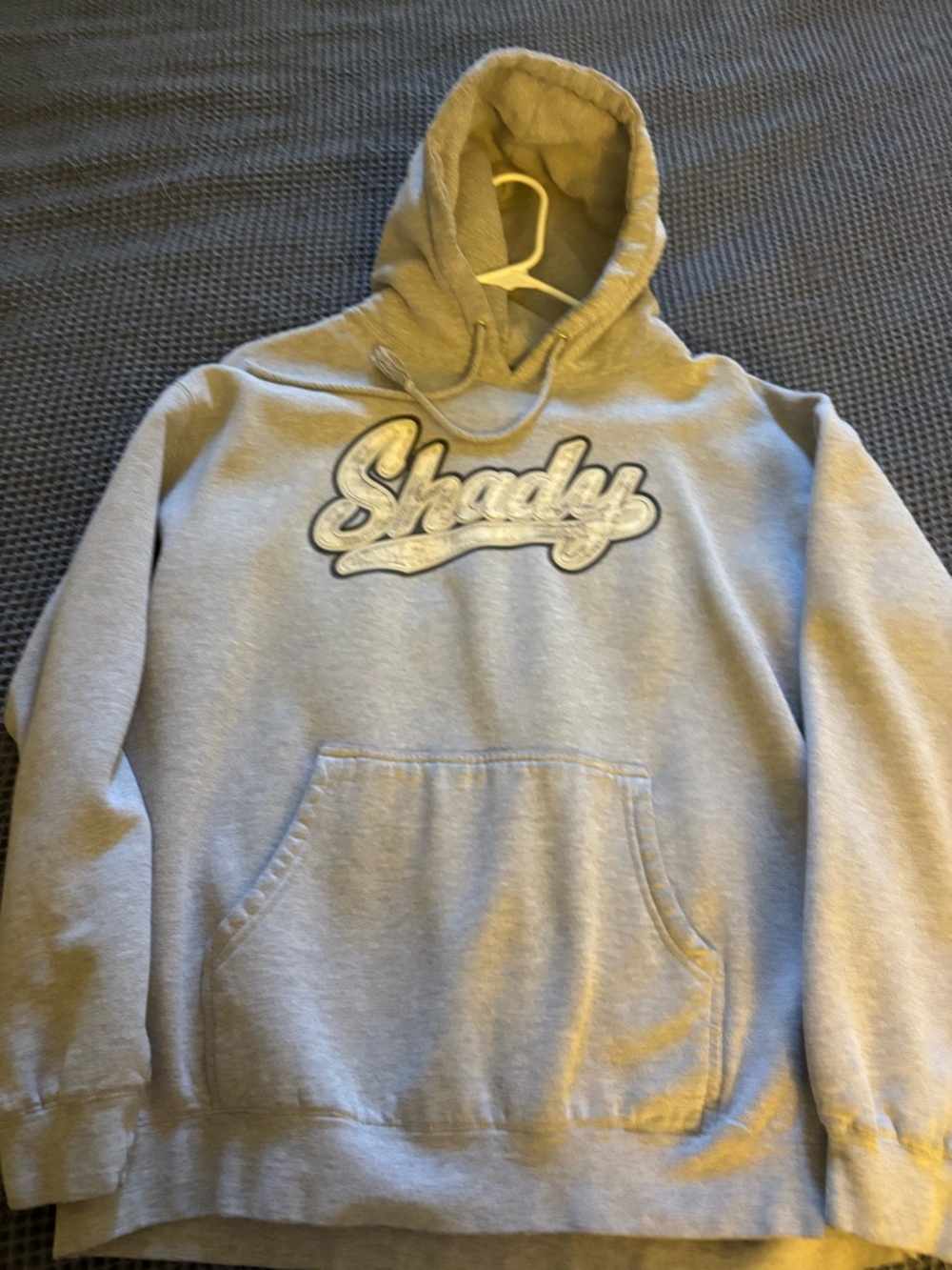 Shady Script Logo Crewneck Hoodie - Light Gray